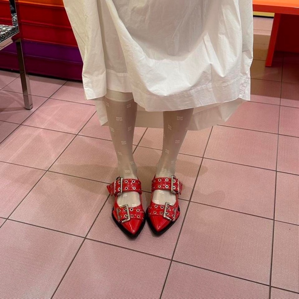 GANNI Buckle Ballerina Flats size 36